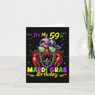 Mardi Gras 59th Birthday Fat Tuesday 59 Years Old  Card