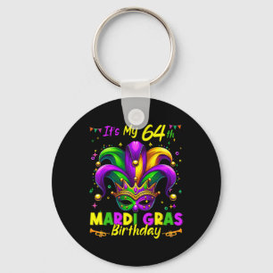 Mardi Gras 64th Birthday Fat Tuesday 64 Years Old Key Ring
