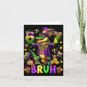 Mardi Gras 67 Alligator Mardigator Six Seven Funny Card