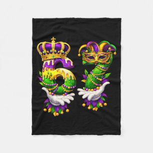 Mardi Gras 67 Six Seven Meme Jester Hat Beads Hand Fleece Blanket