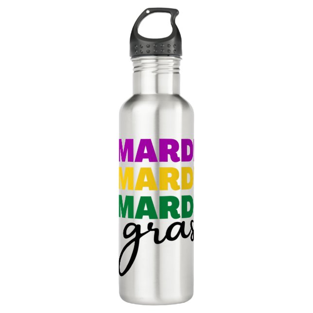 Mardi Gras 710 Ml Water Bottle (Front)
