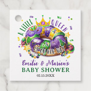 Mardi Gras A little Queen in on the way Favour Tags