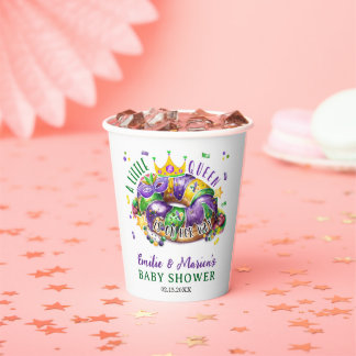 Mardi Gras A little Queen in on the way Paper Cups