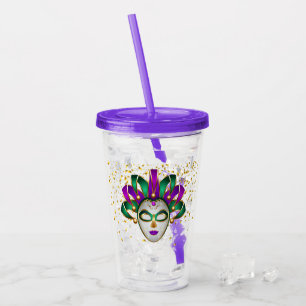 Mardi Gras Acrylic Tumbler