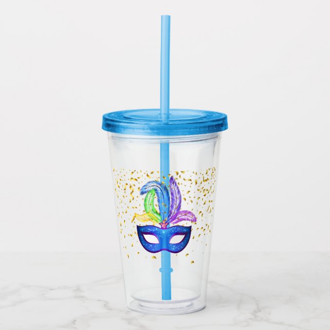 Mardi Gras Acrylic Tumbler (Front)
