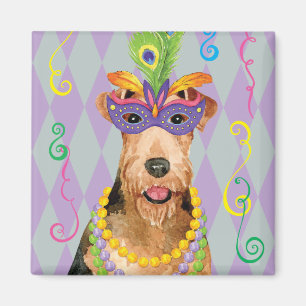 Mardi Gras Airedale Magnet