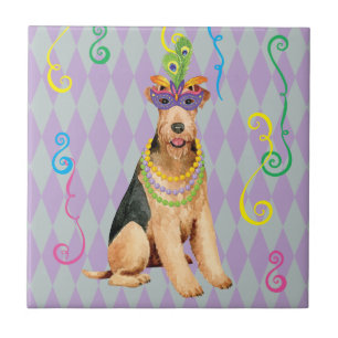 Mardi Gras Airedale Tile