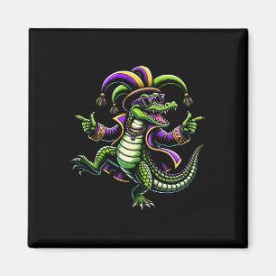 Mardi Gras Alligator Boys Alligator Kids Funny Magnet