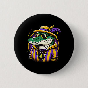 Mardi Gras Alligator Boys Men Mardi Gras 1 6 Cm Round Badge