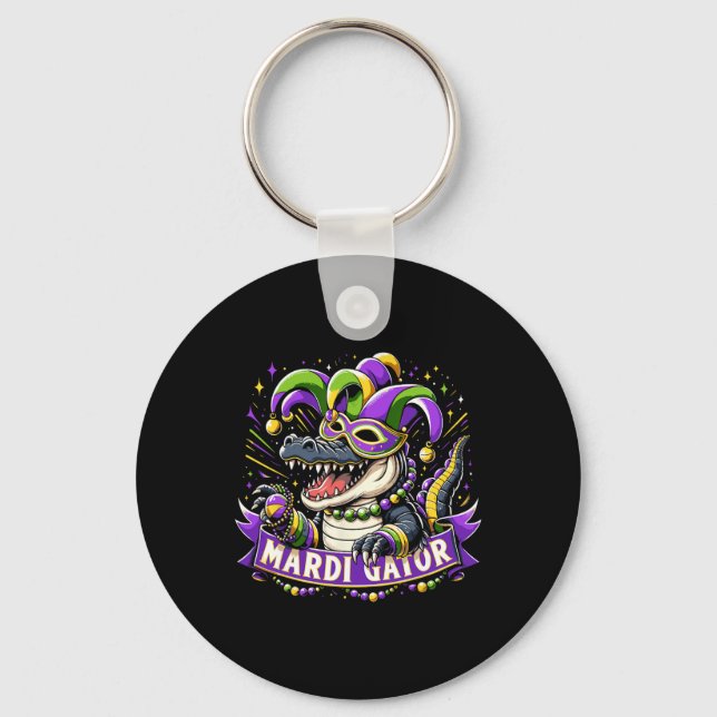 Mardi Gras Alligator Celebration Mardigator  Key Ring (Front)