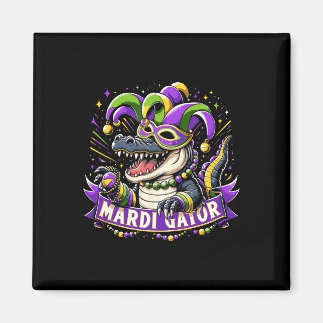 Mardi Gras Alligator Celebration Mardigator  Magnet (Front)