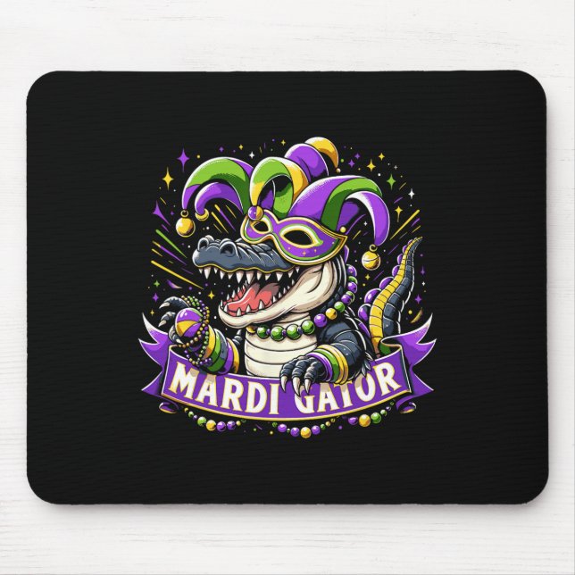 Mardi Gras Alligator Celebration Mardigator  Mouse Pad (Front)