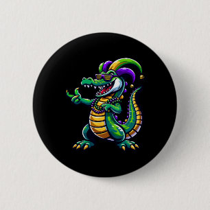 Mardi Gras Alligator Costume Kids Toddler Boys Mar 6 Cm Round Badge