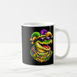 Mardi Gras Alligator, Crocodile, Beads Coffee Mug