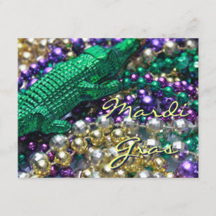 Mardi Gras Alligator Custom Party Card Invitations