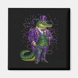 Mardi Gras Alligator Funny Mardi Gras Costume Men Magnet