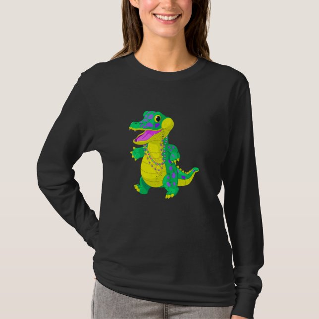 Mardi Gras Alligator Masquerade Carnival Costume M T-Shirt (Front)