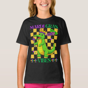 Mardi Gras Alligator Vibes for Kids and Adults Ret T-Shirt