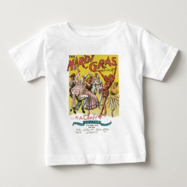 Mardi Gras Antique Yellow Poster Baby T-Shirt (Front)