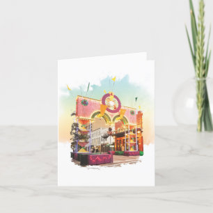 Mardi Gras Arch Galveston, watercolor inspired Thank You Card