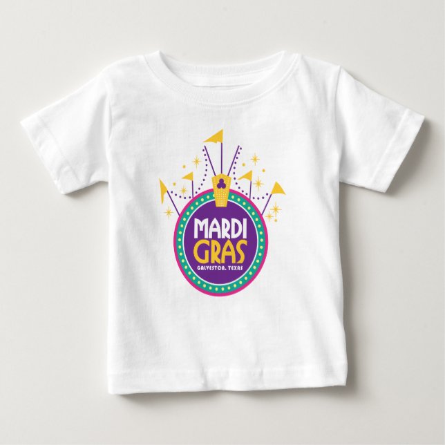 Mardi Gras Arch inspired, Galveston, Texas Baby T-Shirt (Front)