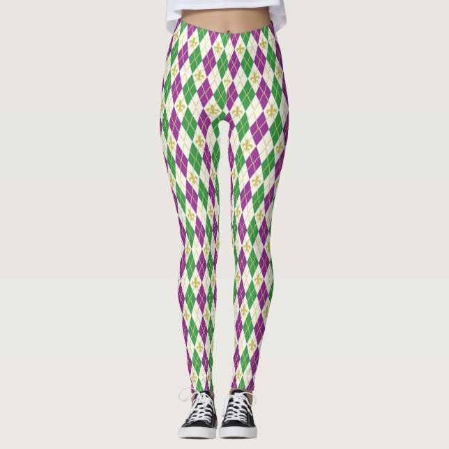 Mardi Gras Argyle Leggings (Front)