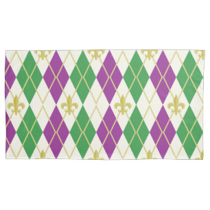Mardi Gras Argyle Pillowcase