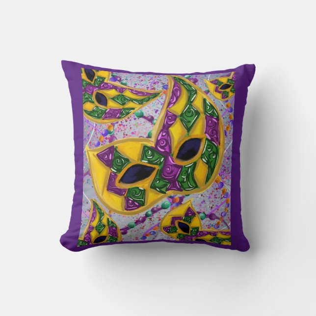 MARDI GRAS ART     CUSHION (Front)