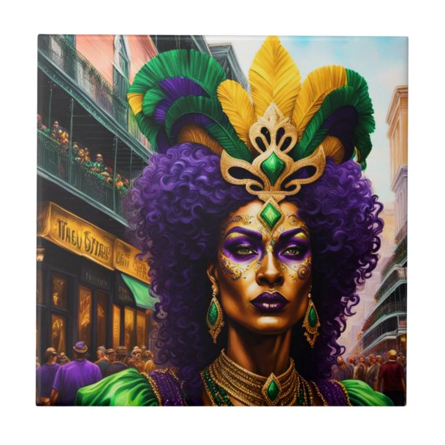 Mardi Gras Art Tile (Front)