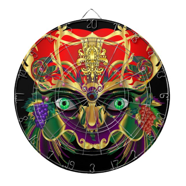 Mardi Gras Bacchus God of Wine Dartboard (Front)
