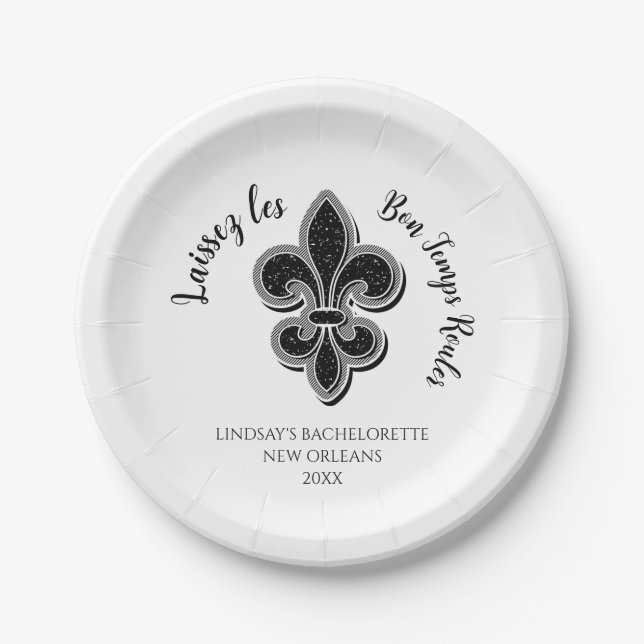Mardi Gras Bachelorette Party  Paper Plate (Front)