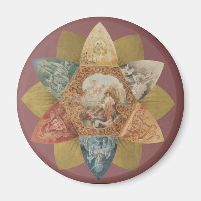 Mardi Gras Ball Vintage Favour Magnet (Front)