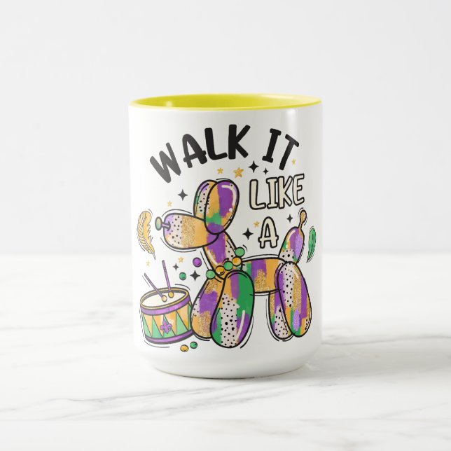 Mardi Gras Balloon Dog Mug (Center)