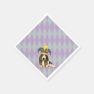 Mardi Gras Basset Hound Napkin