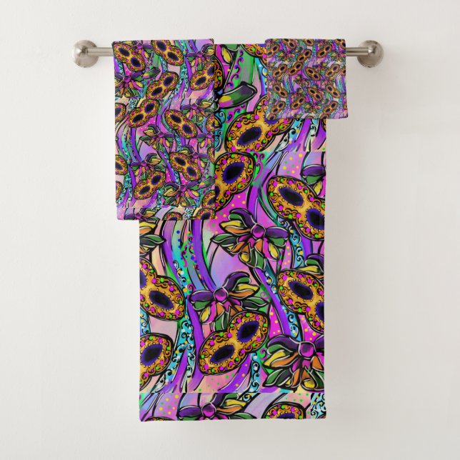 MARDI GRAS BATH TOWEL SET (Insitu)