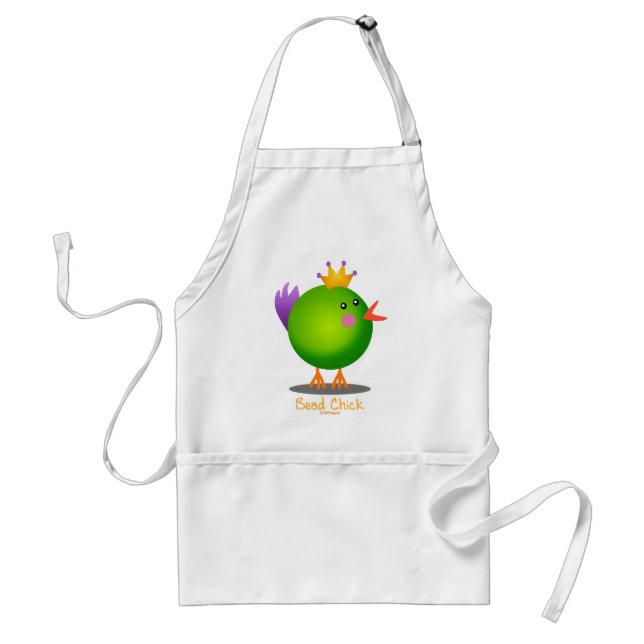 Mardi Gras Bead Chick (green) Standard Apron (Front)