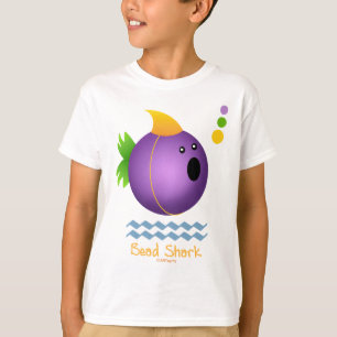 Mardi Gras Bead Shark (purple) T-Shirt