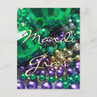 Mardi Gras Bead Throws Customised Party Invitation
