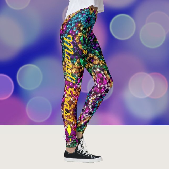 Mardi Gras Beads Custom Women's Leggings Pants (Creator Uploaded)