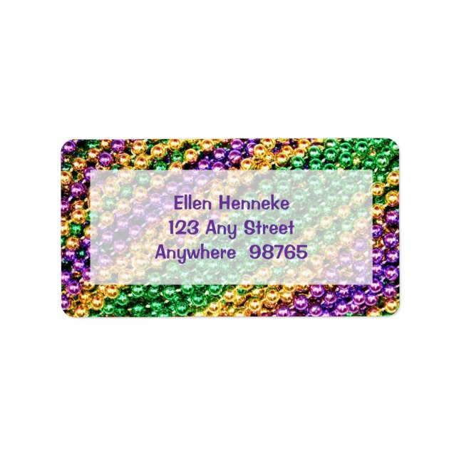 Mardi Gras Beads Label (Front)