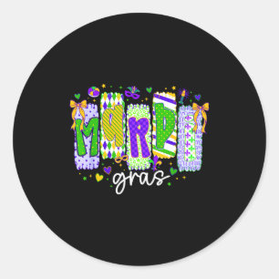 Mardi Gras Beads New Orleans 2026 Festival Coquett Classic Round Sticker