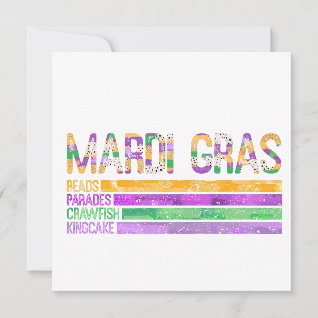 Mardi Gras Beads Parades Crawfish King Cake (Front)