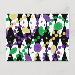 Mardi Gras Beads Postcard