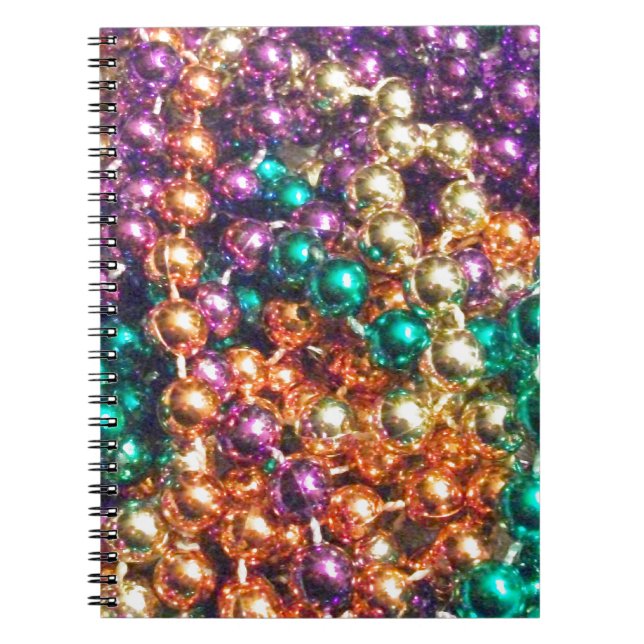 Mardi Gras Beads Spiral Notebook (Front)