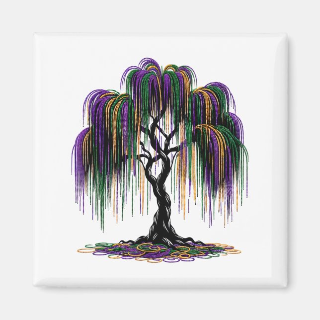 Mardi Gras Beads Tree Fun Festive Nola New Orleans Magnet (Front)
