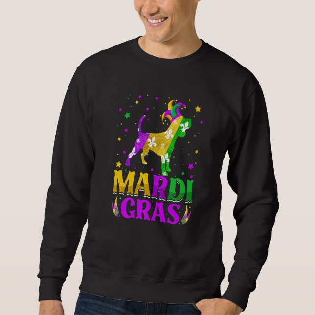 Mardi Gras Beagle Dog Lover Carnival Jester Premiu Sweatshirt (Front)