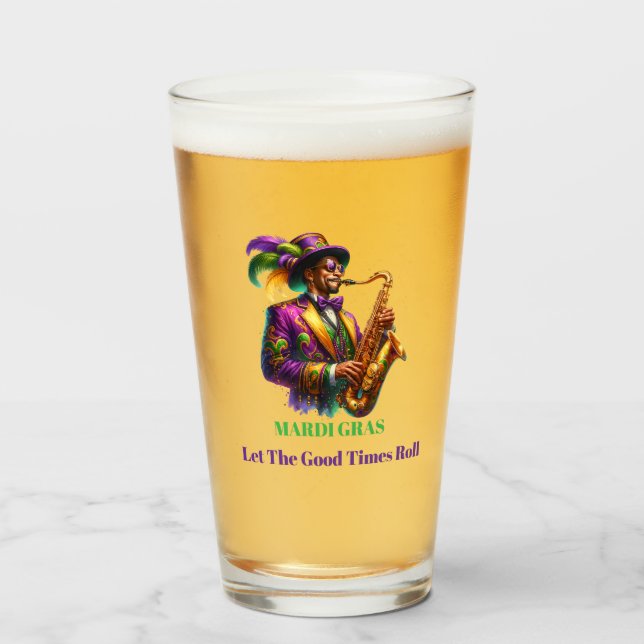 Mardi Gras Beer Glass (Front Filled)