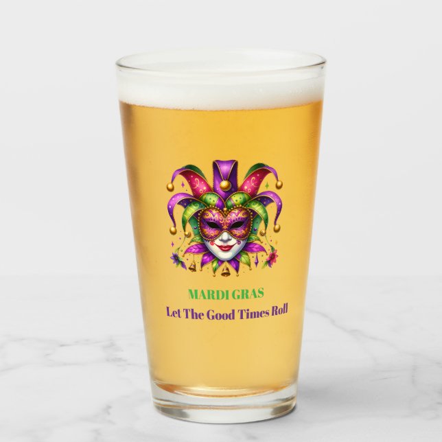 Mardi Gras Beer Glass (Front Filled)