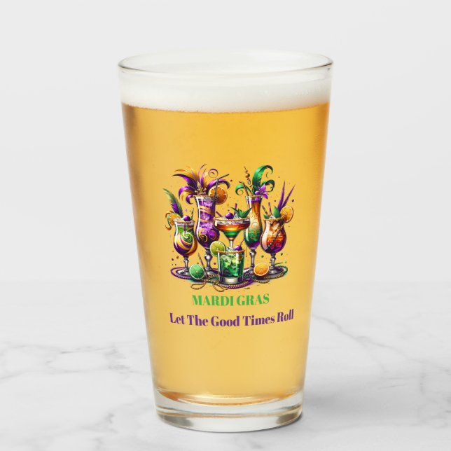 Mardi Gras Beer Glass (Front Filled)