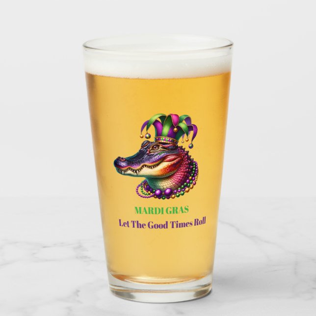Mardi Gras Beer Glass (Front Filled)